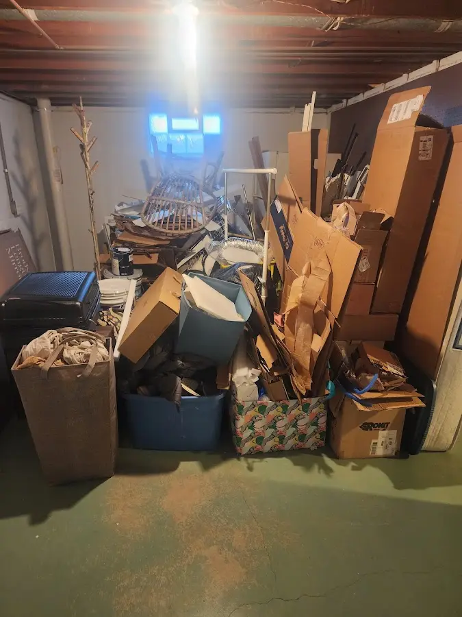 Roll-off dumpster container at job site for 2 Yard Dumpster Rental in Closter